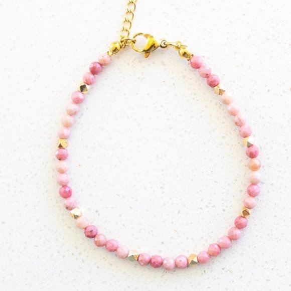 3 beaded bracelets! Bundle dainty beaded stacking bracelets amethyst rhodolite - Picture 5 of 11